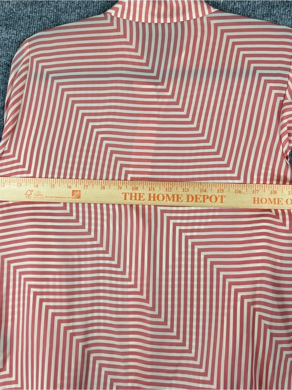 Josephine Chaus Coral Striped Silk Button-Down Shirt - Picture 10 of 11